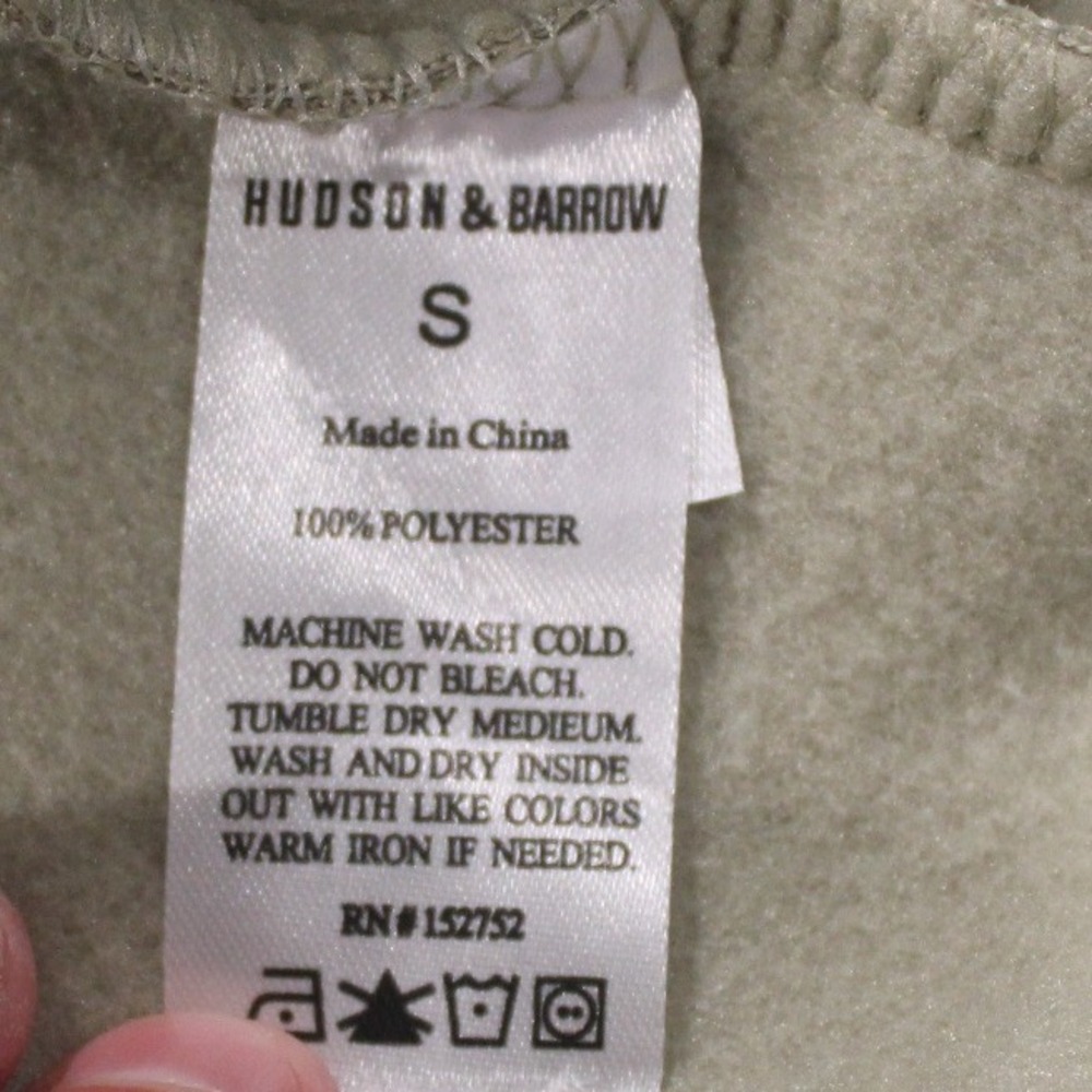 Hudson & Barrow Mens Small Fleece Full Zip Hoodie Sweatshirt Sage Green - Picture 2 of 14